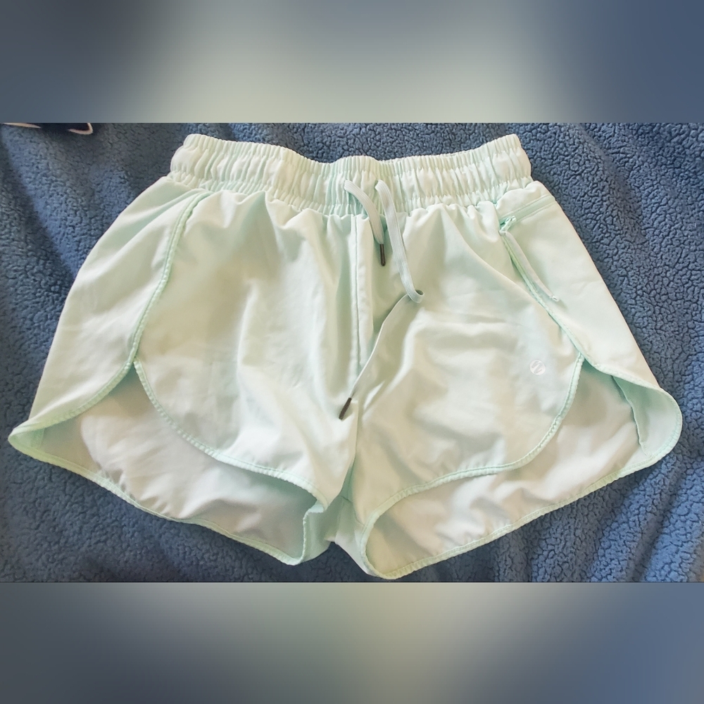 Blue Athletic Shorts with Soft Fabric and Drawstring Waist